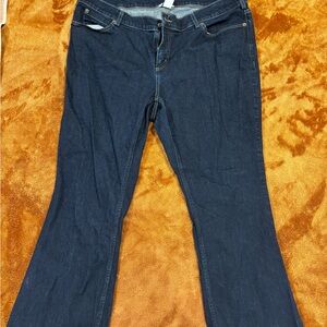 Duluth Trading Co Dark Blue Flare Jeans